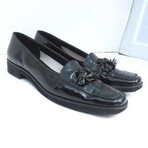 Ferragamo Black Patent Leather Loafers 7 2A